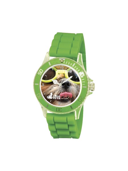 Reloj Casual Verde Perro Lentes