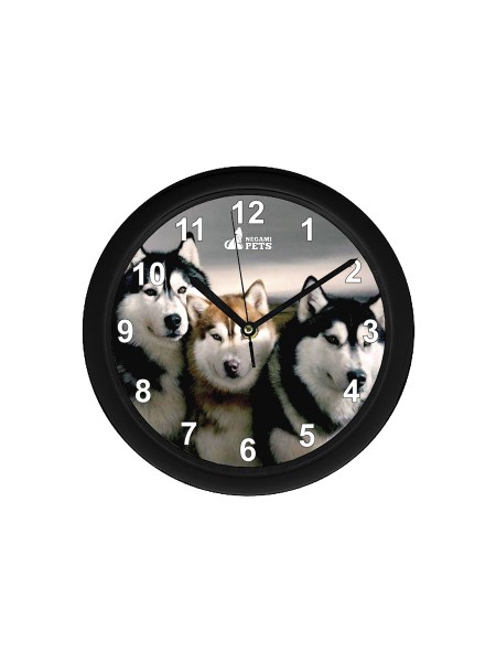 Reloj de Pared Negro Huskys