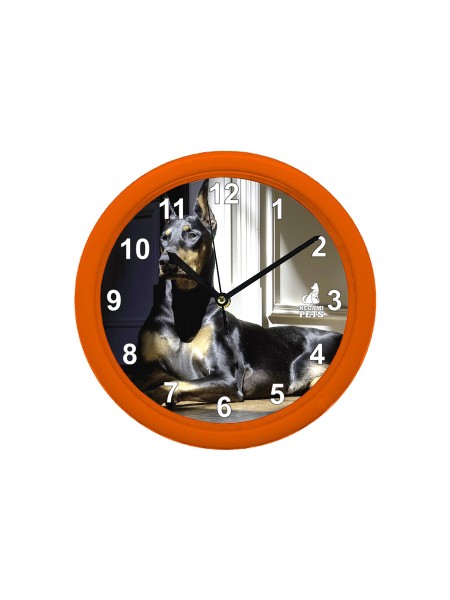 Reloj de Pared Naranja Doberman