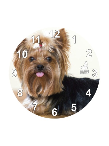 Reloj de Pared Rojo Yorkshire Terrier