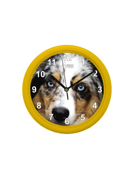 Reloj de Pared Amarillo Border Collie Mirlo